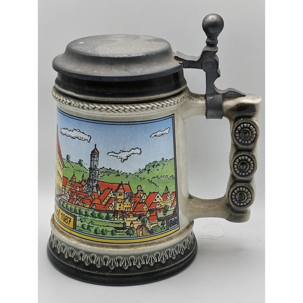 Vintage‎ Gerzit Gerz West Germany Beer Stein Schadenhof 1987 Pewter Lid 6"